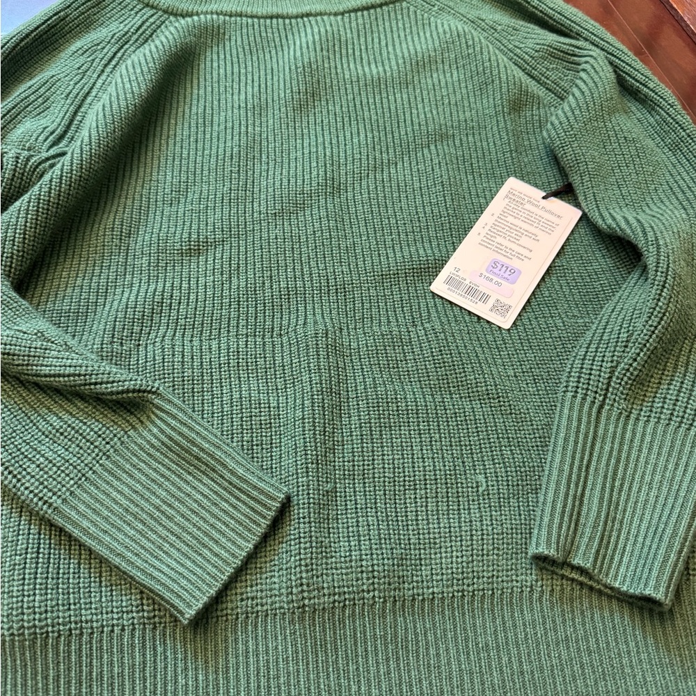 lululemon athletica Textured Green Crew Neck Sweater